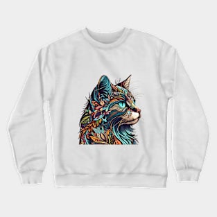 Cat Boho Vintage Lover Design Crewneck Sweatshirt